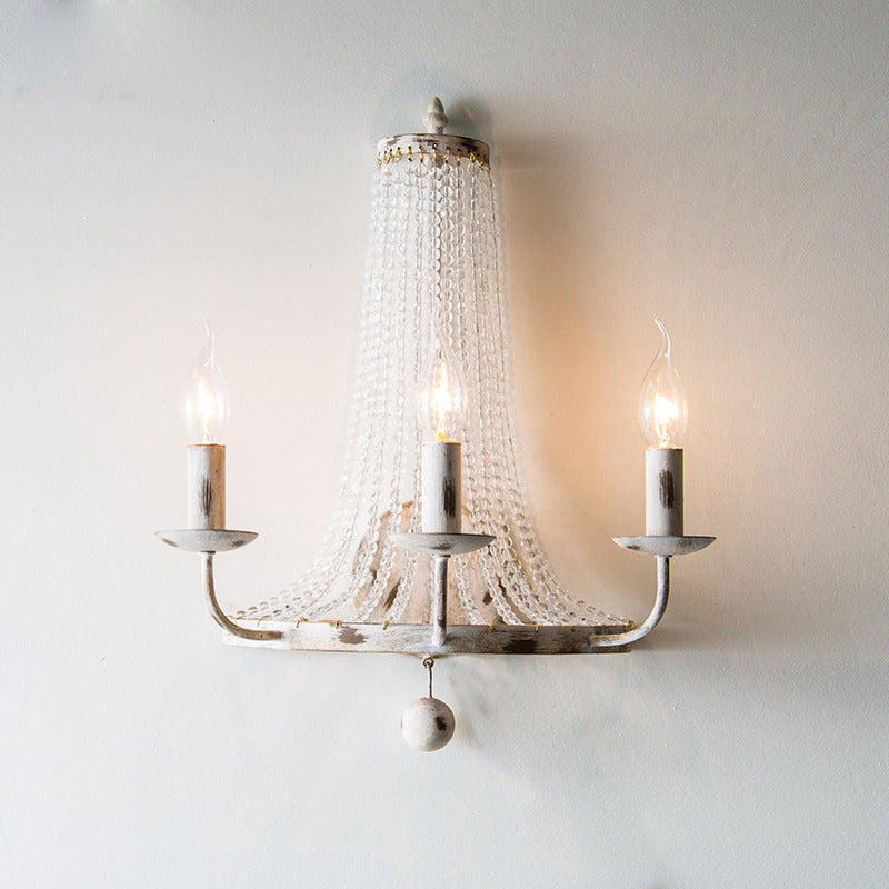 Retro Crystal Bedside Wall Lamp – Modern Crystal Wall Sconce for Bedroom & Hallway
