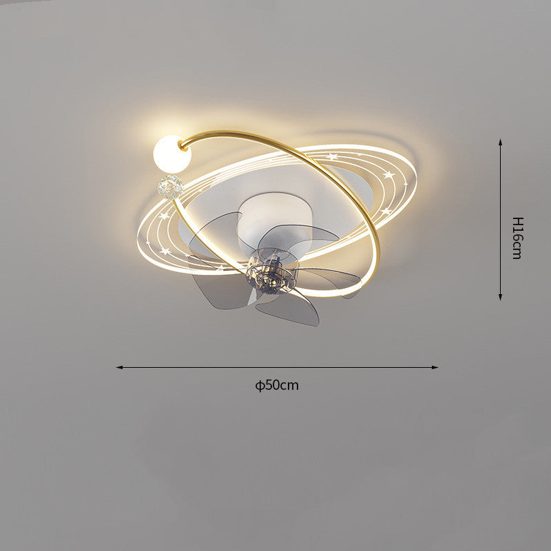 Modern Silent Fan Light – Rotating Head LED Ceiling Fan for Living Room