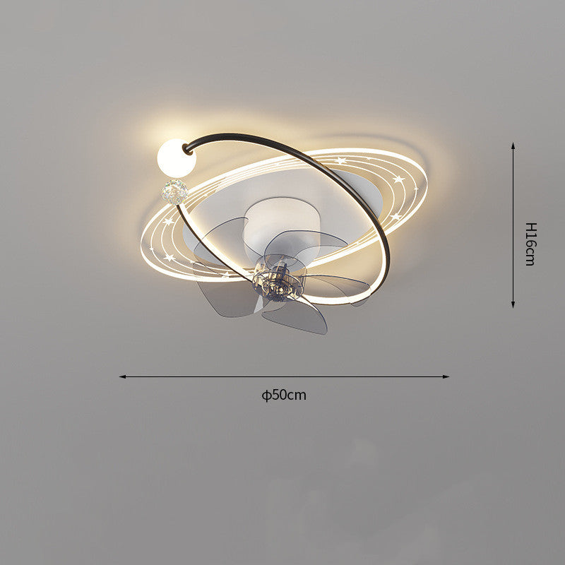 Modern Silent Fan Light – Rotating Head LED Ceiling Fan for Living Room