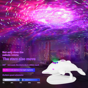 Dolphin LED Laser Projector Light – Color Changing Star Night Lamp