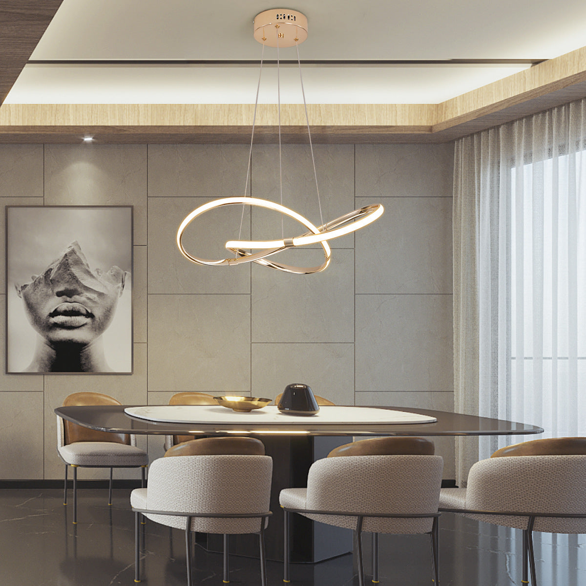 Modern Luxury Chandelier – Minimalist Ceiling Light Fixture