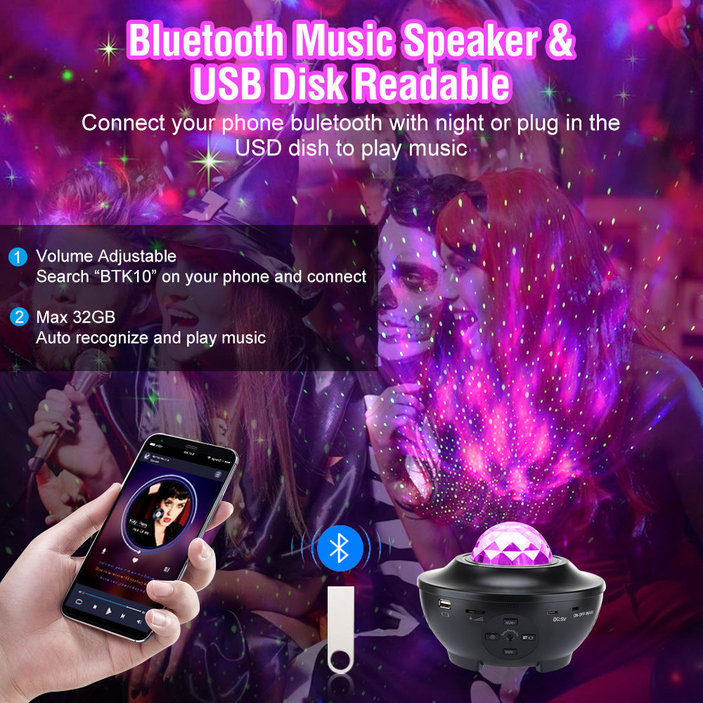 Smart WiFi Bluetooth Star Projector Light – LED Laser Music Galaxy Night Lamp