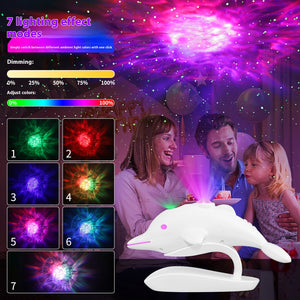 Dolphin LED Laser Projector Light – Color Changing Star Night Lamp