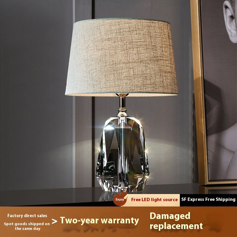 Premium Crystal Accent Table Lamp – Modern Decorative Lamp for Bedroom & Living Room