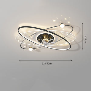 Modern Silent Fan Light – Rotating Head LED Ceiling Fan for Living Room