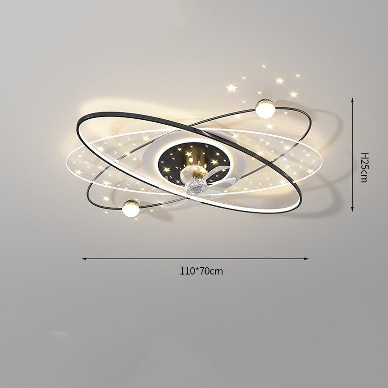 Modern Silent Fan Light – Rotating Head LED Ceiling Fan for Living Room