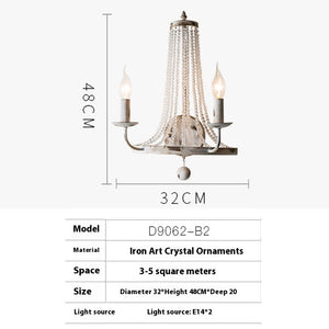 Retro Crystal Bedside Wall Lamp – Modern Crystal Wall Sconce for Bedroom & Hallway