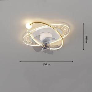 Modern Silent Fan Light – Rotating Head LED Ceiling Fan for Living Room