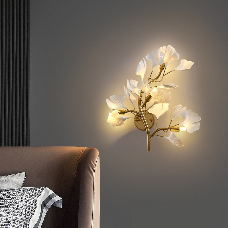 Luxury Ginkgo Leaf Wall Lamp – Modern Gold Decorative Wall Sconce