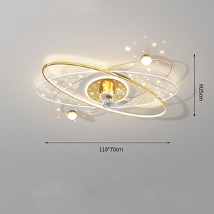 Modern Silent Fan Light – Rotating Head LED Ceiling Fan for Living Room